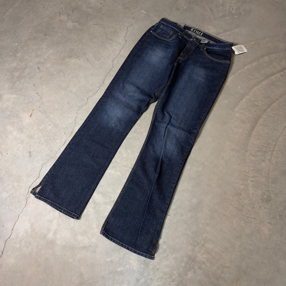 NWT Cruel Denim Georgia Jeans Womens 11L Dark Blue Relaxed Bootcut Western Baggy